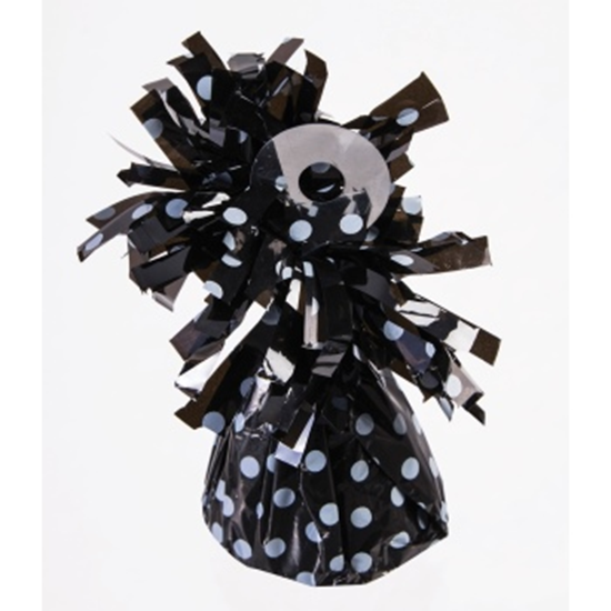 Picture of SMALL BALLOON WEIGHT - WHITE POLKA DOT ON BLACK