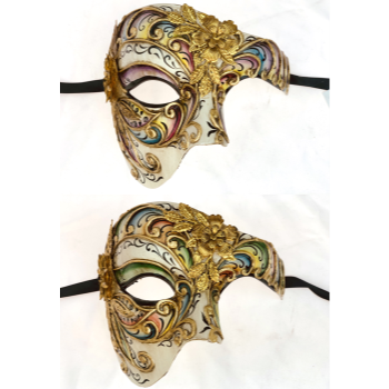 Picture of VENETIAN PHANTOM MASK - GREEN