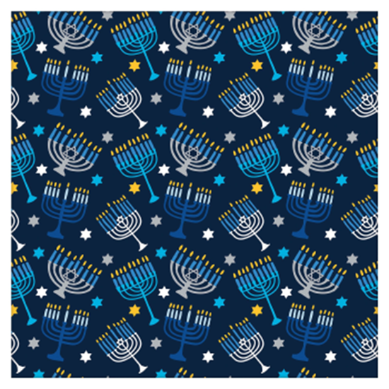 Picture of DECOR - HANUKKAH GIFT WRAP WITH MENORAHS