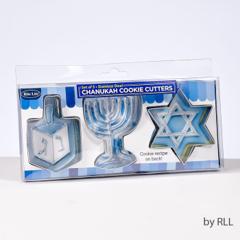 Image de DECOR - CHANUKAH SET OF 3 STAINLESS STEEL COOKIE CUTTERS