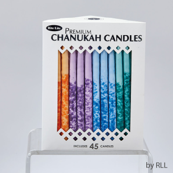 Picture of DECOR - PREMIUM CHANUKAH CANDLES - HAND DECORATED -MULTICOLORED