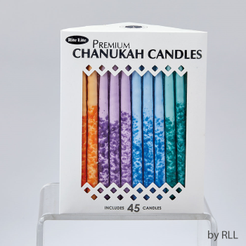 Image de DECOR - PREMIUM CHANUKAH CANDLES - HAND DECORATED -MULTICOLORED