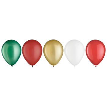 Image de 5" CHRISTMAS ASSORTED LATEX BALLOONS  