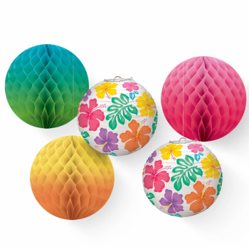 Image de DECOR - HIBISCUS HONEYCOMB LANTERNS