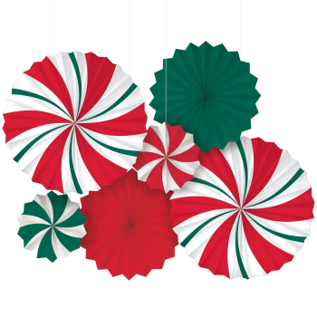 Picture of DECOR - CANDY CANE PAPER FANS