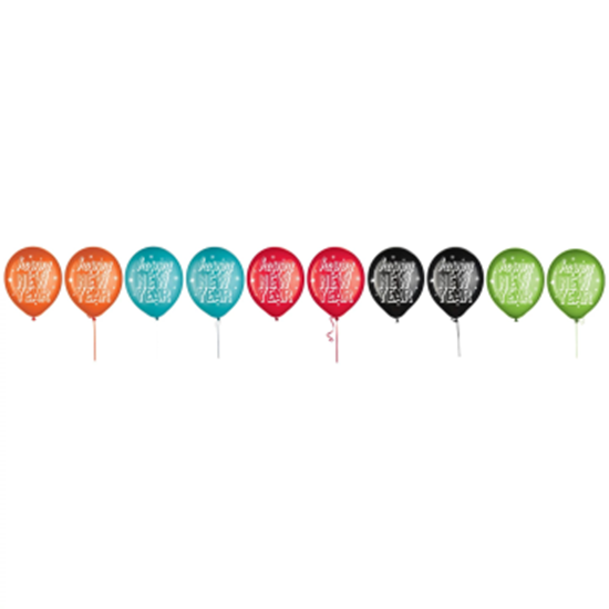 Picture of 12" BALLOONS - NEW YEAR'S EVE COLORFUL CONFETTI