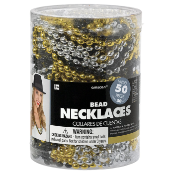 Picture of WEARABLES - BLACK/GOLD/SILVER BEAD NECKLACE IN TUBE