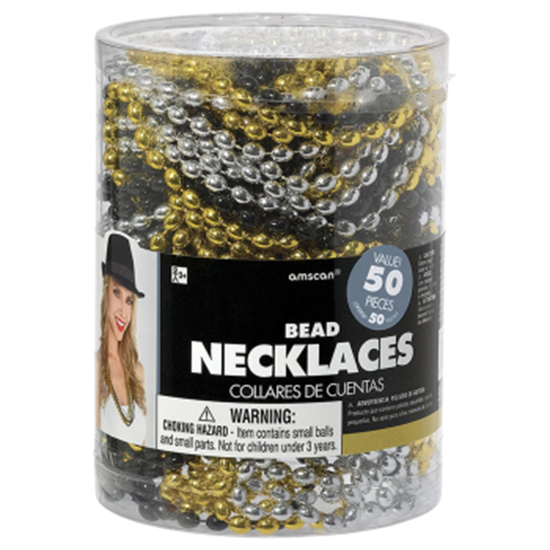 Image sur WEARABLES - BLACK/GOLD/SILVER BEAD NECKLACE IN TUBE
