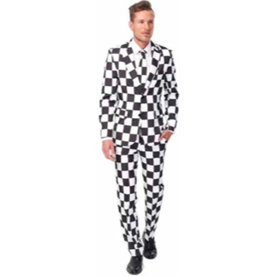 Image sur SUIT - CHECKED BLACK WHITE MEN'S SUIT - MEDIUM