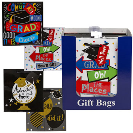 Picture of DECOR - GIFT BAG - GRADUATE GLITTER GIFT BAG