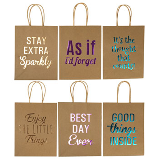 Picture of ASSORTED KRAFT BAGS - HOT STAMPED