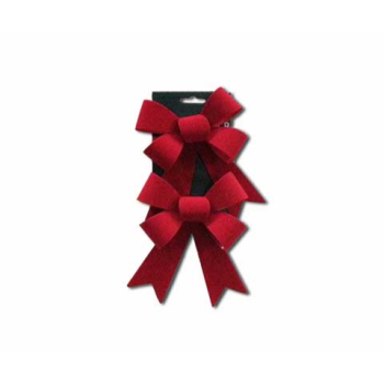 Image de DECOR - BOW 2 PACK RED VELVET - 5.5" X 8" - PVC