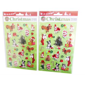 Picture of FAVOUR - CHRISTMAS PET STICKERS WITH GLITTE