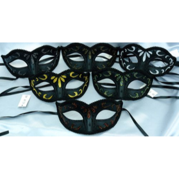 Image de ASST BLACK COLORED GLITTER MASK