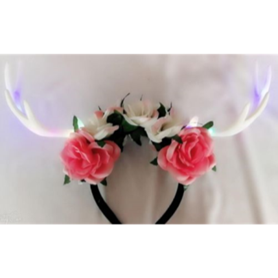 Image sur WHITE ANTLER HEADBAND W/ FLOWERS