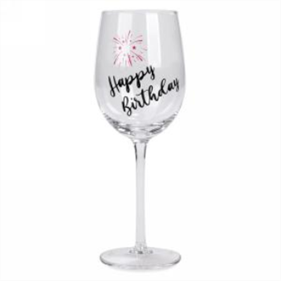Image sur HAPPY BIRTHDAY FIREWORKS WINE GLASS
