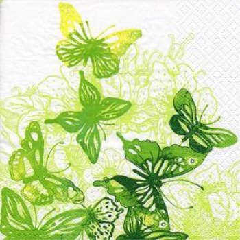 Picture of GREEN BUTTERFLIES LUNCHEON NAPKINS