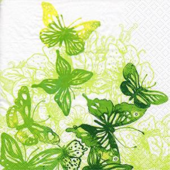 Image de GREEN BUTTERFLIES LUNCHEON NAPKINS