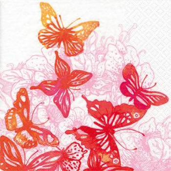 Picture of RED BUTTERFLIES LUNCHEON NAPKINS
