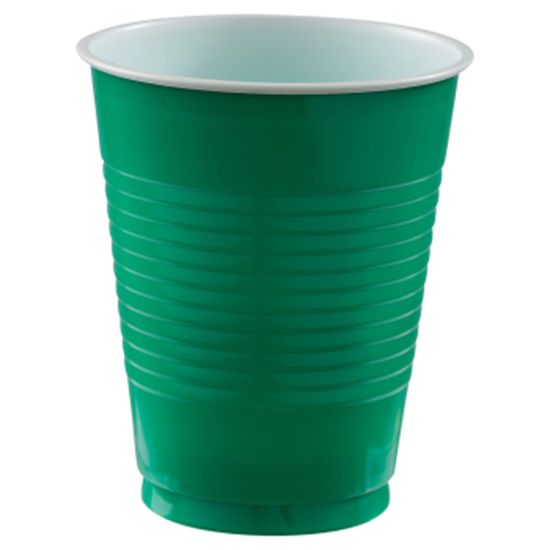 Image sur GREEN 18oz PLASTIC CUPS -  BIG PARTY PACK
