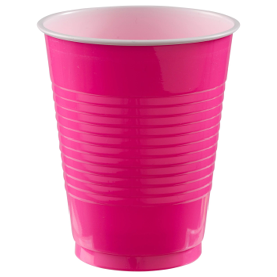 Image sur BRIGHT PINK 18oz PLASTIC CUPS - BIG PARTY PACK