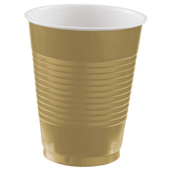Image sur GOLD 18oz PLASTIC CUPS - BIG PARTY PACK