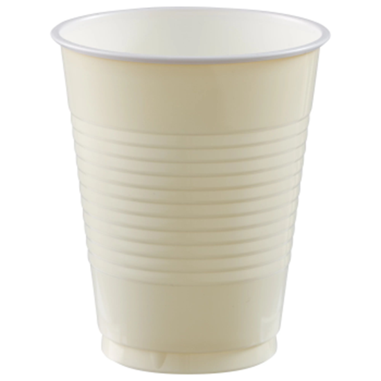 Image sur IVORY CREAM 18oz PLASTIC CUPS - BIG PARTY PACK