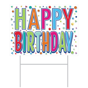 Picture of DECOR - YARD SIGN - PLASTIC HAPPY BIRTHDAY