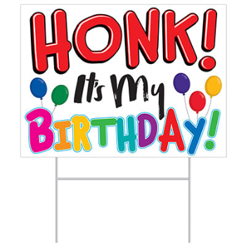Picture of DECOR - YARD SIGN - PLASTIC HONK IT'S MY BIRTHDAY