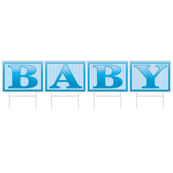 Picture of DECOR - YARD SIGN - PLASTIC BABY - BLUE