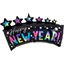Picture of 34" FOIL HAPPY NEW YEAR STAR BANNER SUPERSHAPE