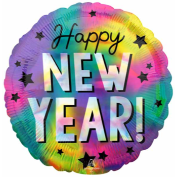 Image de 18" FOIL - HAPPY NEW YEAR RAINBOW HOLOGRAPHIC