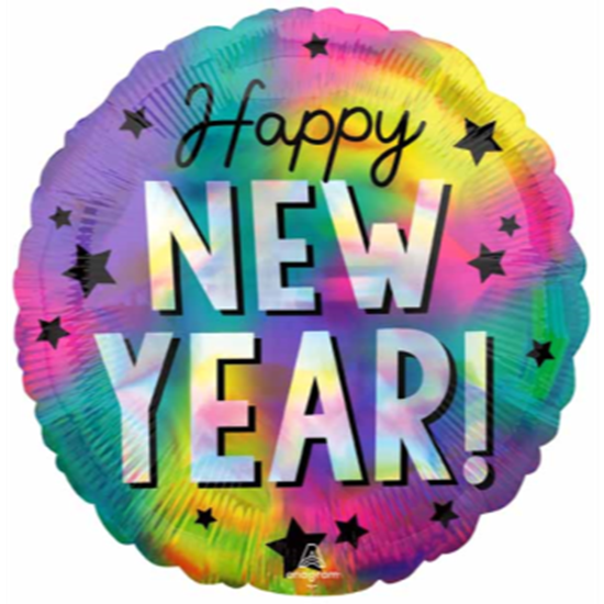 Image sur 18" FOIL - HAPPY NEW YEAR RAINBOW HOLOGRAPHIC
