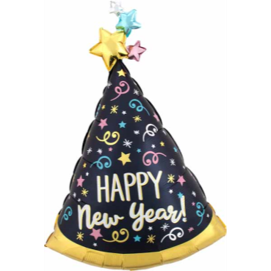 Image sur 36" FOIL - HAPPY NEW YEAR HAT SUPERSHAPE