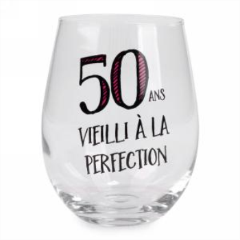 Picture of 50ANS VIEILLI À LA PERFECTION STEMLESS WINE GLASS