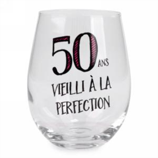 Image sur 50ANS VIEILLI À LA PERFECTION STEMLESS WINE GLASS