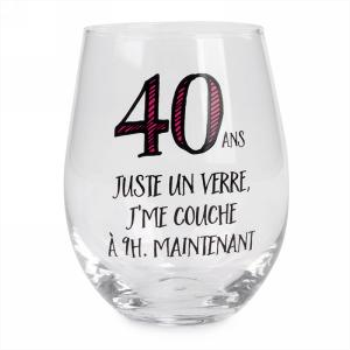 Picture of 40ANS...JUSTE UN VERRE STEMLESS WINE GLASS