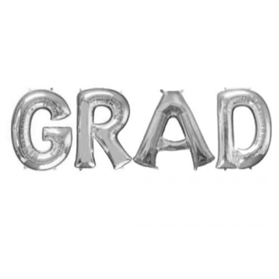 Picture of 16" PHRASE GRAD - SILVER *DOES NOT FLOAT* AIR FILLED