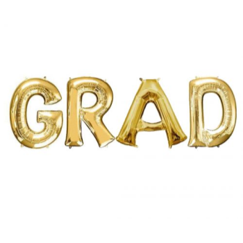 Picture of 16" PHRASE GRAD - GOLD *DOES NOT FLOAT* AIR FILLED