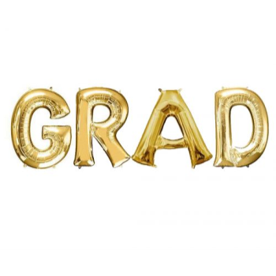 Image sur 16" PHRASE GRAD - GOLD *DOES NOT FLOAT* AIR FILLED