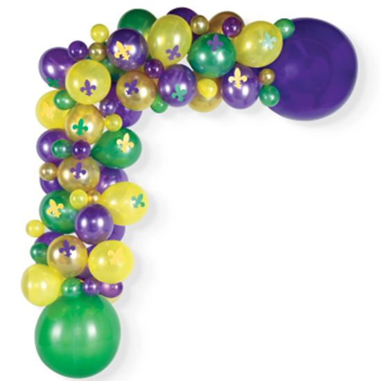 Picture of BALLOONS - MARDI GRAS DAY BALLOON GARLAND KIT