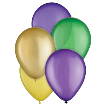 Picture of BALLOONS - 5" MARDI GRAS DAY COLOR MIX LATEX BALLOON 