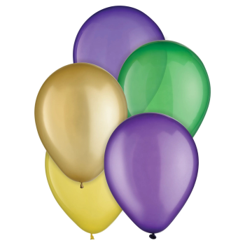 Image de BALLOONS - 5" MARDI GRAS DAY COLOR MIX LATEX BALLOON 