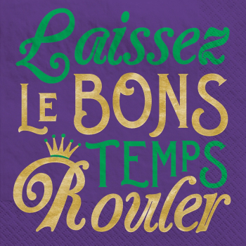 Image de TABLEWARE - MARDI GRAS HOT STAMPED BEVERAGE NAPKINS