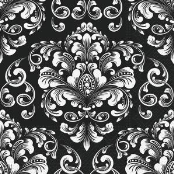 Picture of ORNATE IN BLACK LUNCHEON NAPKINS