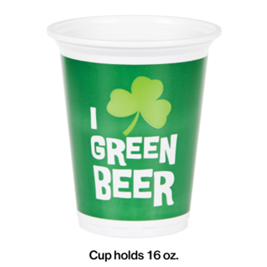 Picture of TABLEWARE - GREEN BEER 16oz TUMBLER