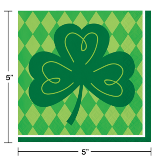 Image sur TABLEWARE - HARLEQUIN SHAMROCKS BEVERAGE NAPKINS