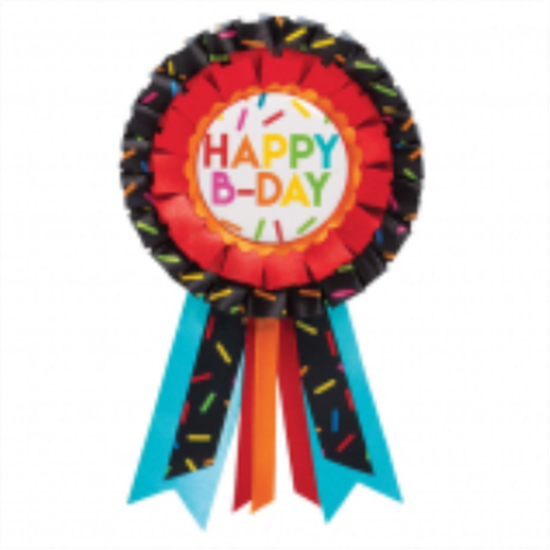 Picture of Happy B-Day Ribbon Button