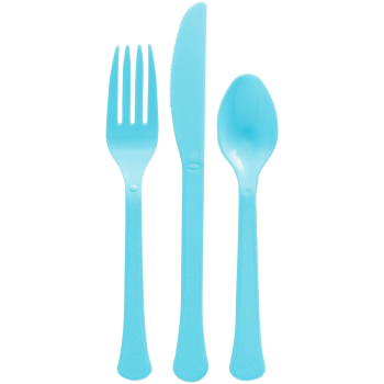 Image de CARIBBEAN BLUE BOXED HEAVY WEIGHT ASSORTED CUTLERY - 80CT