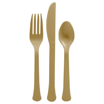 Image de GOLD BOXED HEAVY WEIGHT ASSORTED CUTLERY - BIG PARTY PACK - 80CT